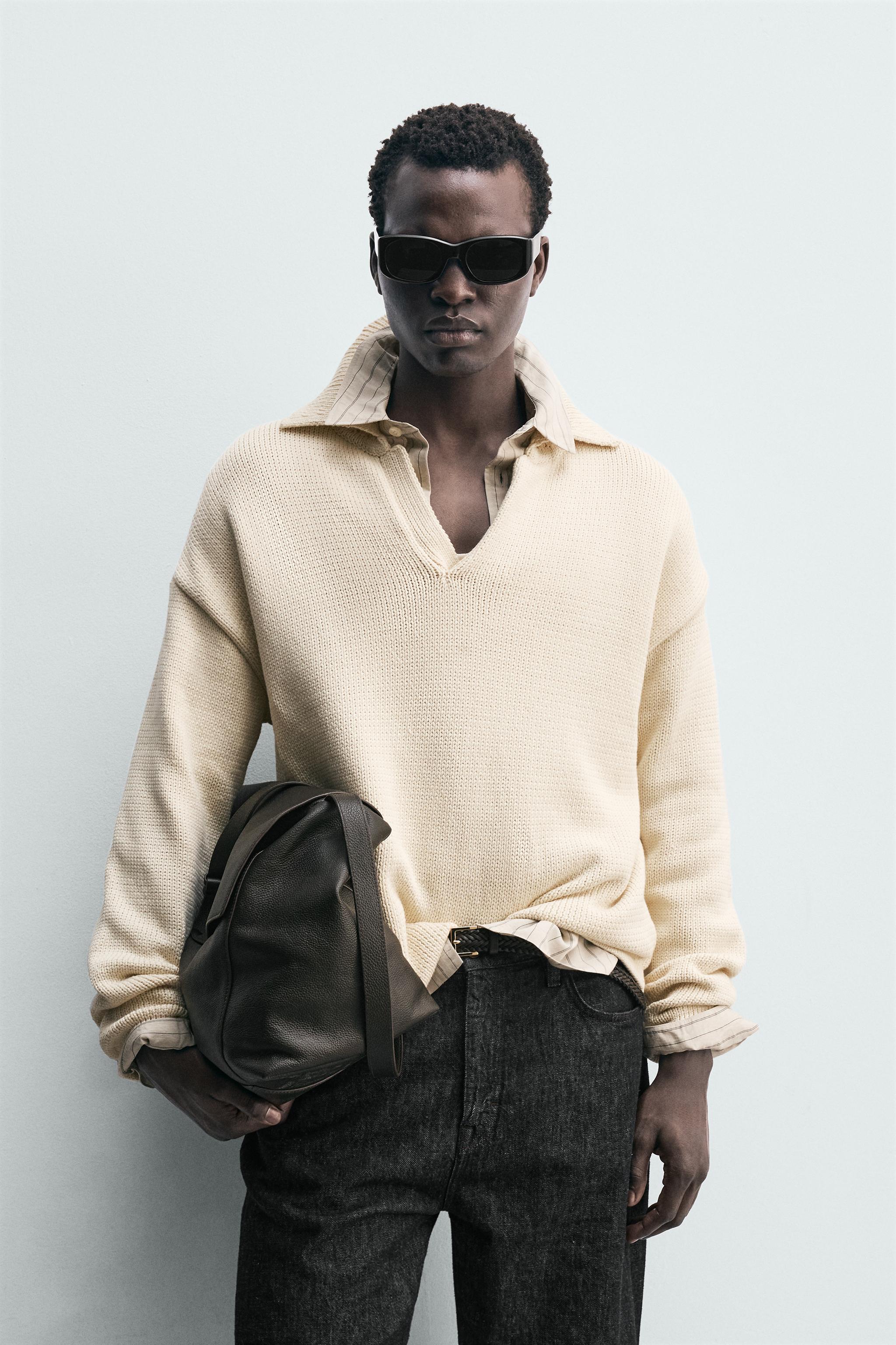 COTTON BLEND KNIT POLO SHIRT